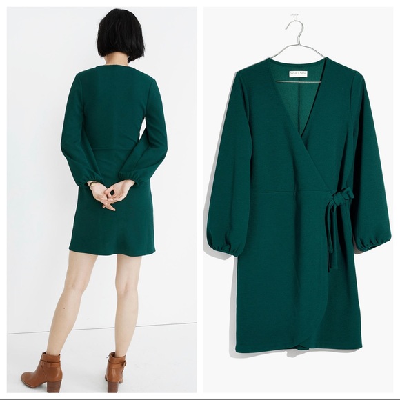 NWT Madewell Long-Sleeve Side-Tie Dress - Picture 2 of 3